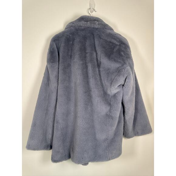 Free People Solid Kate Faux Fur Coat in the Sky in Gray/Blue, Size Large - Picture 8 of 8
